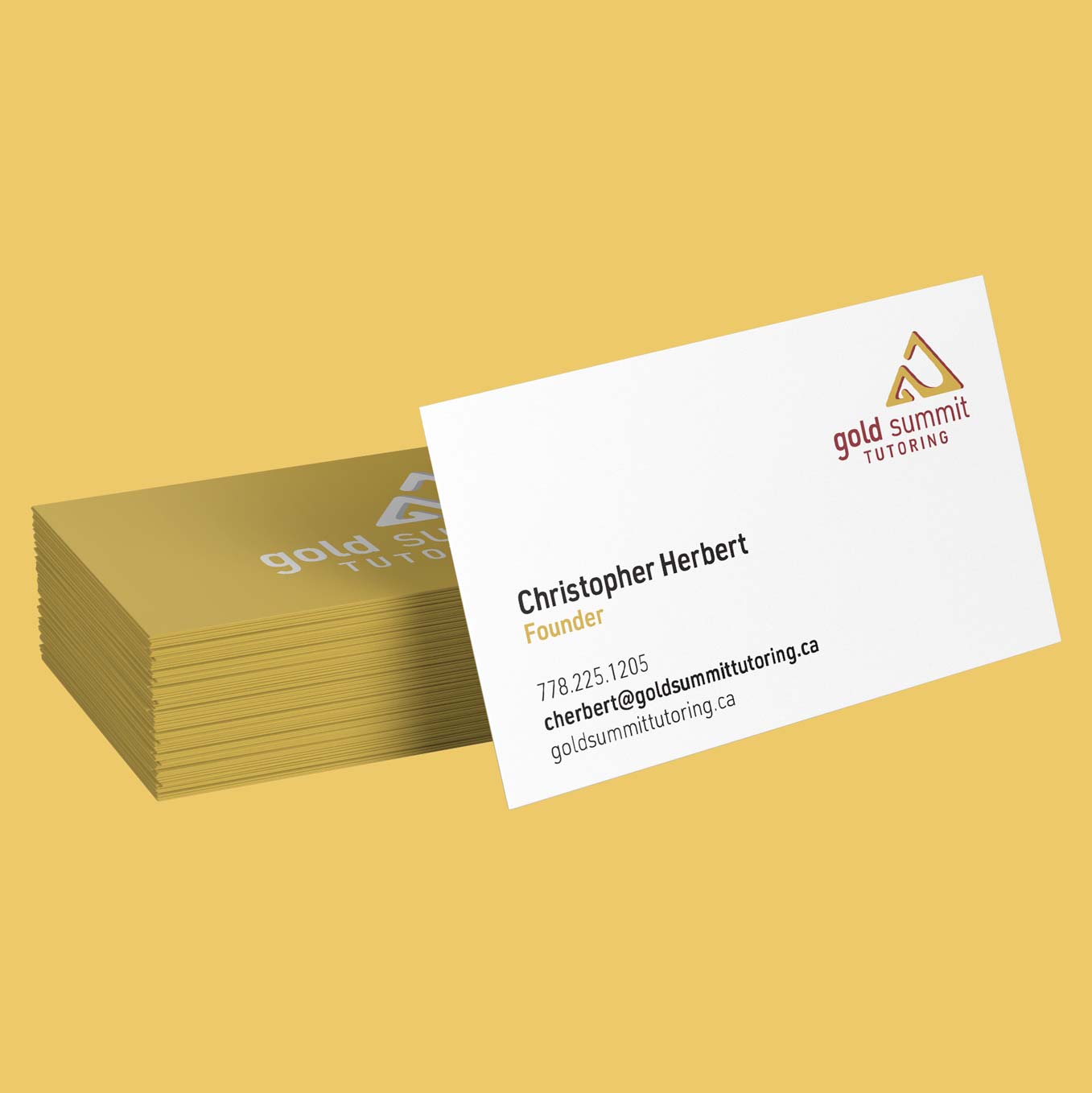 business card design for Gold summit tutoring by Alina Demidova