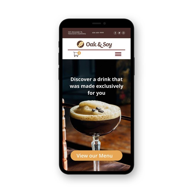 UX-UI design, web design, web development for a coffee shop in Vancouver