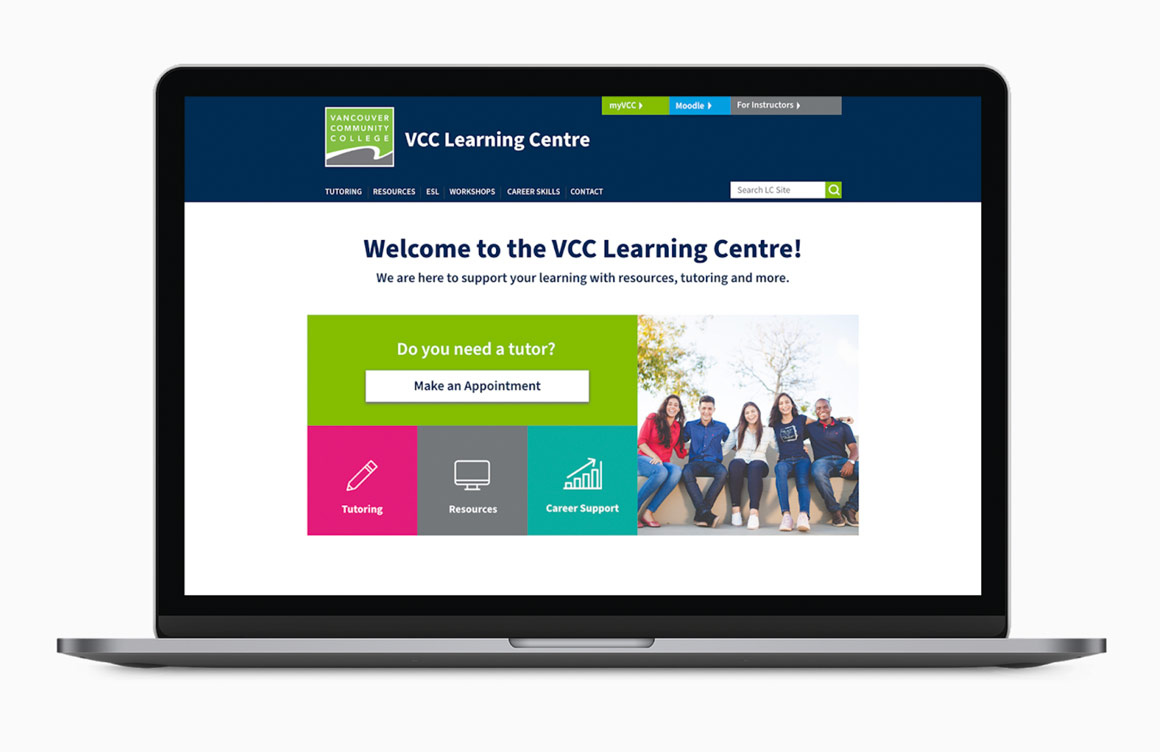 Vancouver Community College Learning Centre web design Alina Demidova